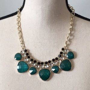 NWT WHBM green, silver and black stone on chain